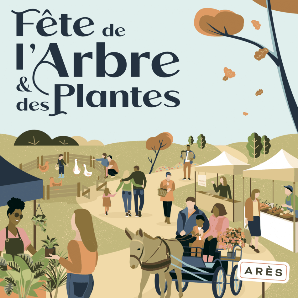 Affiche de la Fête de l’Arbre et des Plantes à Arès, le 25 octobre 2026.