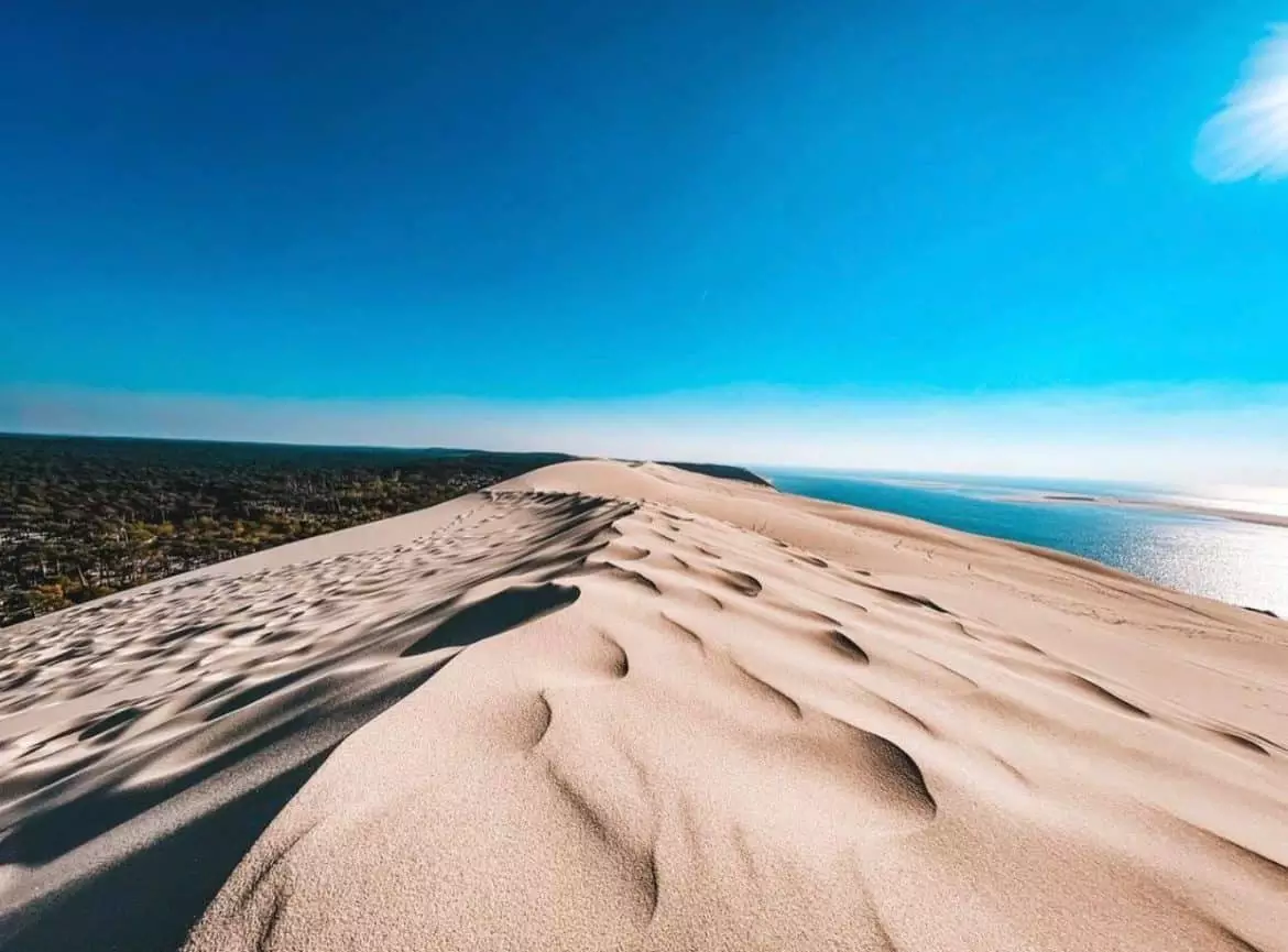 la dune du pilat vue d'en haut